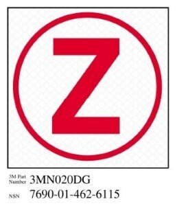 3M™ Diamond Grade™ Damage Control Sign 3MN019DG, "Cir Zebra", 4 in x 4
in, 10/Package