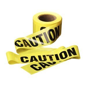 Scotch® Barricade Tape 361, CAUTION DO NOT ENTER, 3 in x 1000 ft, Yellow, 8 rolls/Case