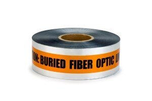 Scotch® Detectable Buried Barricade Tape 407, CAUTION BURIED FIBER OPTIC LINE BELOW, 3 in x 1000 ft, Orange, 8 rolls/Case