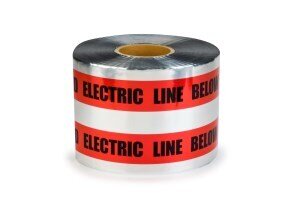 Scotch® Detectable Buried Barricade Tape 408, CAUTION BURIED ELECTRIC LINE BELOW, 6 in x 1000 ft, Red, 4 rolls/Case