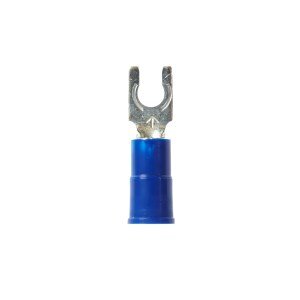 3M™ Highland™ Vinyl Insulated Locking Fork Terminal LFV14-8Q, AWG 16-14, 25/bag, spring-like tongue firmly fits around the stud