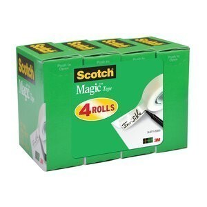 Scotch® Magic™ Invisible Tape 810K4, 3/4 in x 1000 in (19 mm x 25,4 m) 4Pack