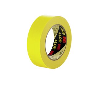 3M™ Performance Yellow Masking Tape 301+, 36 mm x 55 m 6.3 mil, 24 per case Bulk