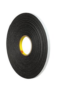 3M™ Double Coated Polyethylene Foam Tape 4466, Black, 62 mil, Roll,Config