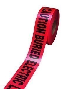 Scotch® Buried Barricade Tape 303, CAUTION BURIED ELECTRIC LINE BELOW, 3 in x 300 ft, Red, 16 rolls/Case