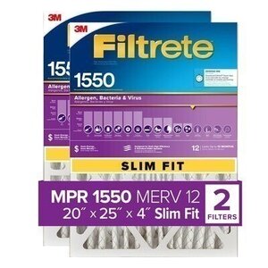 Filtrete™ High Performance Air Filter 1550 MPR NDP03-4S2PK-1E, 20 in x 25 in x 4 in (50.8 cm x 63.5 cm x 10.6 cm)