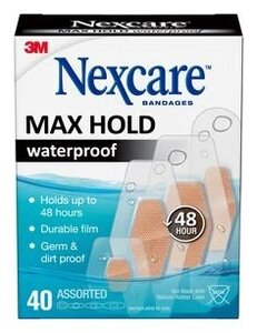 Nexcare™ Max Hold Waterproof Bandages MHW-40, Assorted 40 ct value pack
