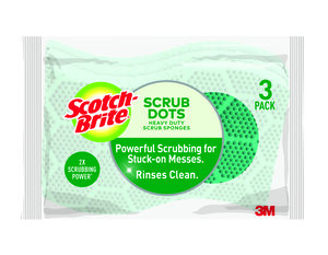 Scotch-Brite® Scrub Dots Heavy Duty Scrub Sponge, 30303-8, 8/3