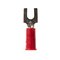 3M™ Highland™ BFV18-8Q Vinyl-Insulated Butted Seam Block Fork Terminal, 8 Stud, 22 - 18 AWG, Red, 25 per bag